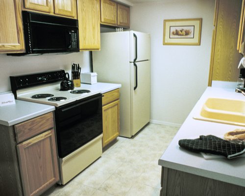 A well equipped kitchen with stove and microwave.