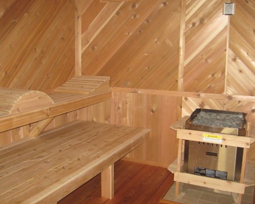 Large wooden sauna.