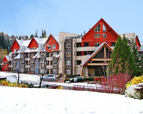 An exterior view of the Lake Placid Lodge.
