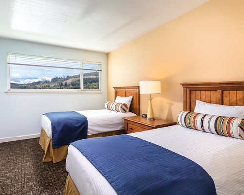 A well furnished bedroom with two twin beds.