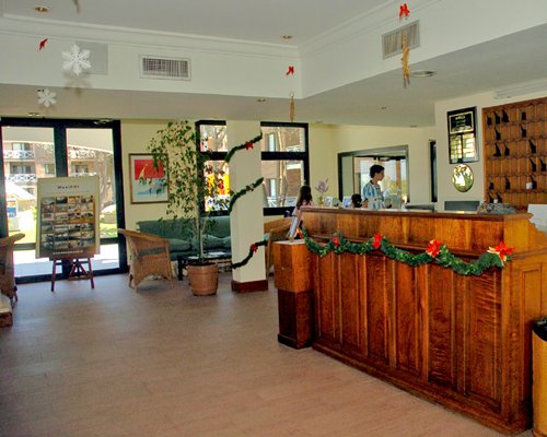 A well furnished reception area of the Playa Palace resort.