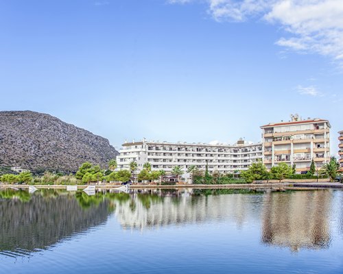 A view of the Garden Lago resort from a waterfront.