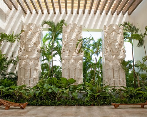 View of sculptured pillars.