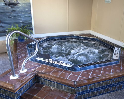 An indoor hot tub.