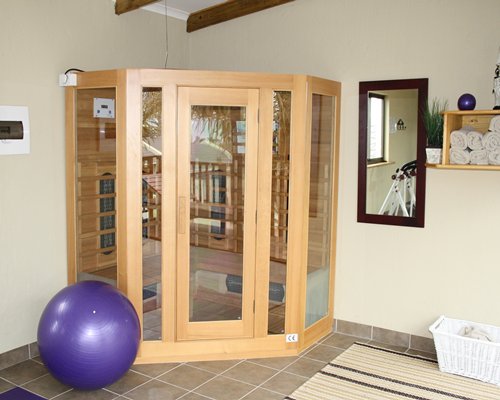 Indoor fitness room.