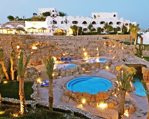 Domina Coral Bay Resort & Casino's extravagant swimming pool and hot tubs.