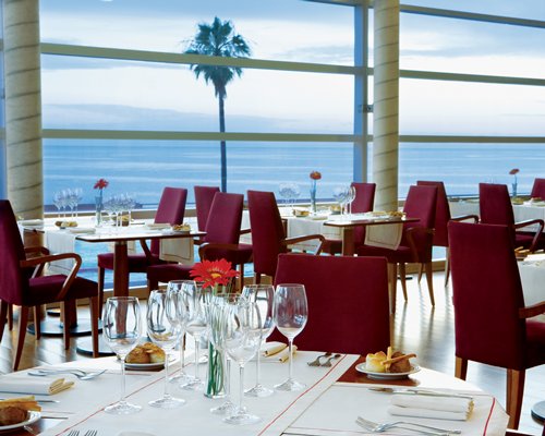 A fine dining restaurant alongside the ocean.