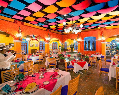 An indoor fine dining restaurant.