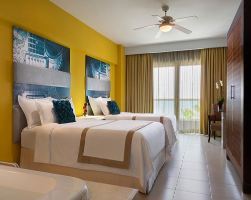 Bedrooms with large accessible window at Hard Rock Hotel Vallarta