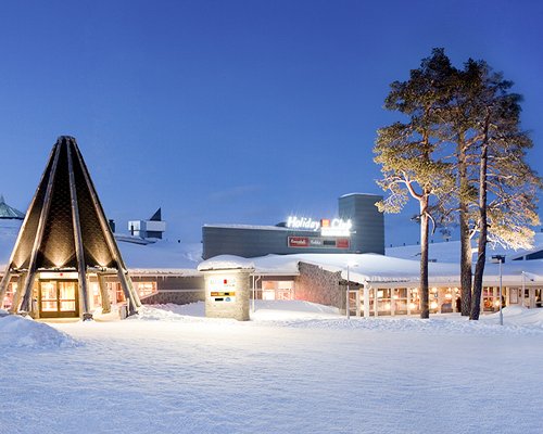 Exterior view of Holiday Club Saariselka during winter.