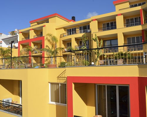 Exterior view of multi story resort condos.