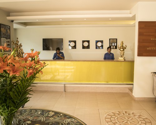 A well furnished reception area of the Karma Royal Palms resort.