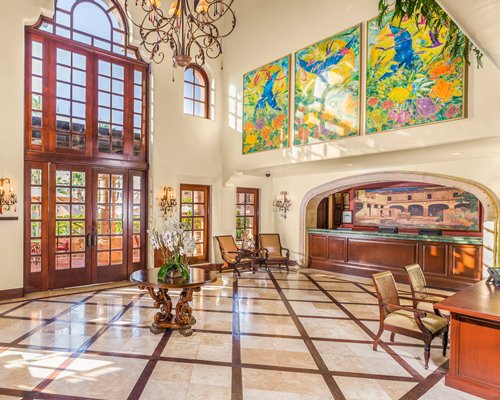 The reception area of the Hacienda del Mar Resort.