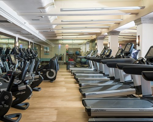 A well equipped indoor fitness centre.