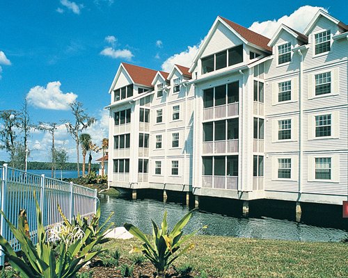 Scenic exterior view of the resort with a waterfront.