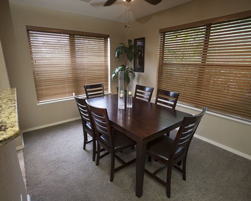 A well furnished dining area.