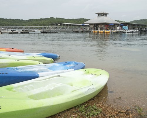A marina on the waterfront.