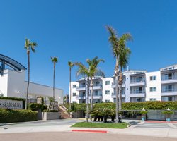 A view of the resort property alongside the ocean.