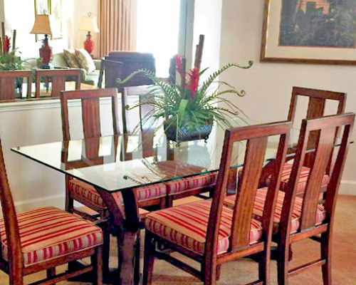 A well furnished dining area.