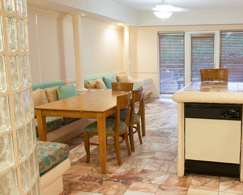 An open plan living room and dining area.