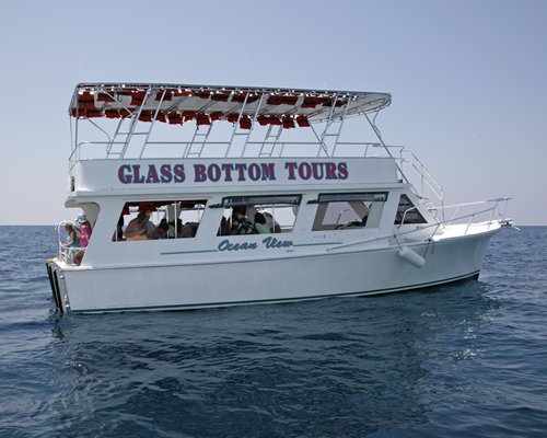 A boat in the ocean.