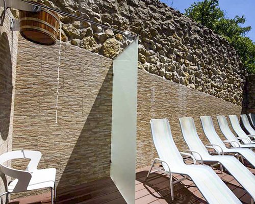 View of the chaise lounge chairs.