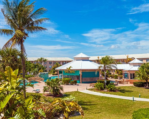 An exterior view of the Island Seas Resort.