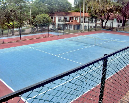 Outdoor tennis court.