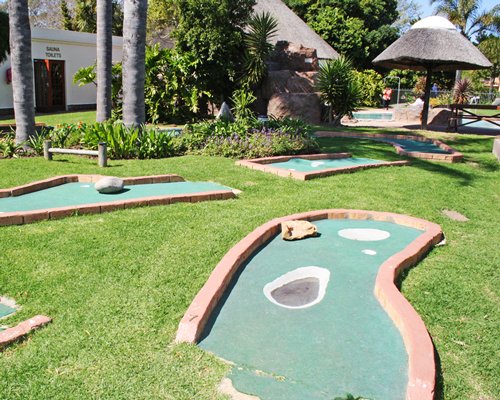 Putt putt golf course with picnic area.