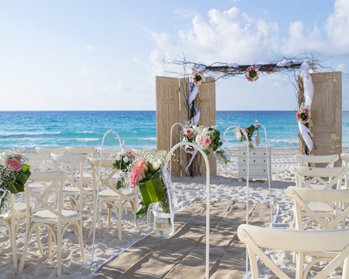 A beach wedding set up.
