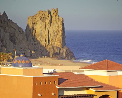 A view of the resort property alongside the ocean.