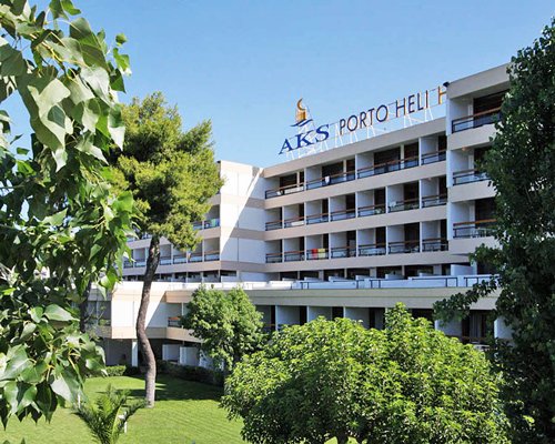 An exterior view of the Porto Heli Resort resort.