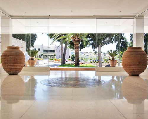 A large hallway leading to the resort entrance.