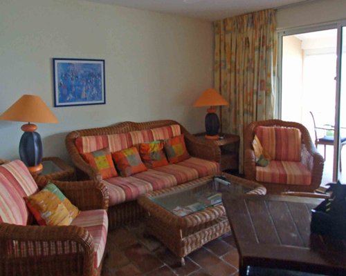 A well furnished living room with an outside view.
