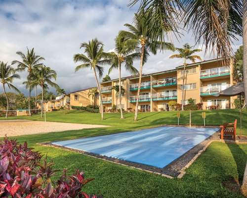 An outdoor recreation area alongside the resort.