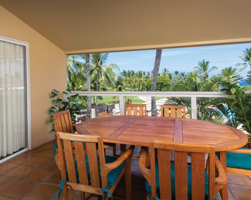Balcony with patio.