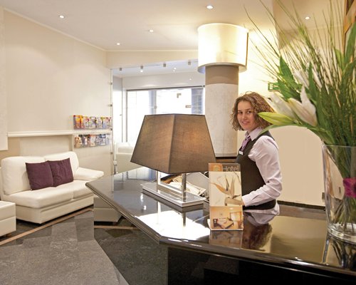 A reception area with lounge access.