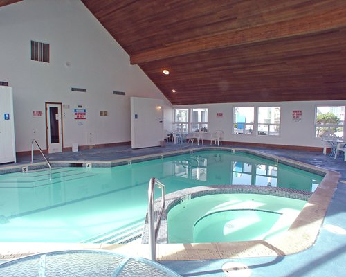 An indoor recreational area with a pool table.