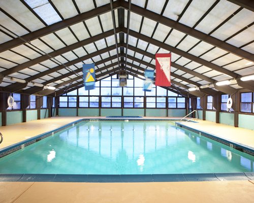 An indoor swimming pool.