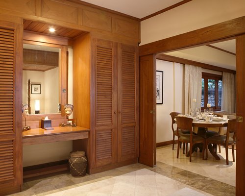 A well furnished dining area.