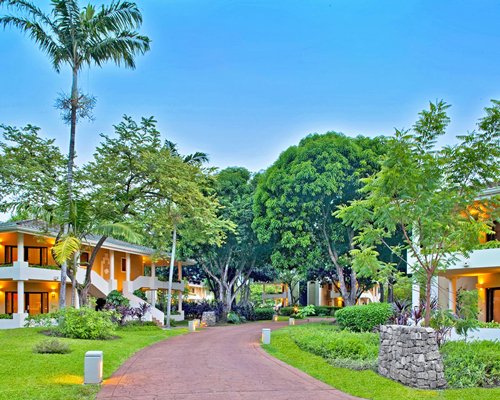 Scenic exterior view and pathway to Reserva Conchal Vacation Club.