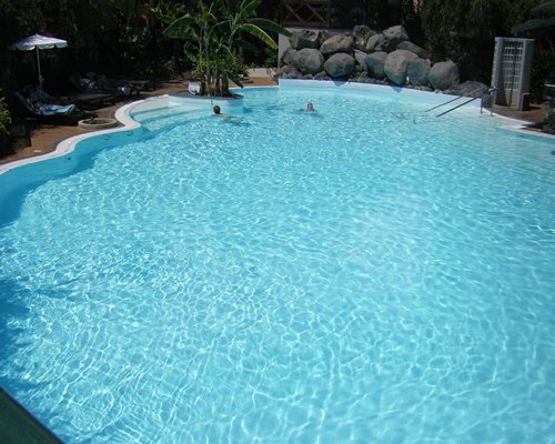 A large outdoor swimming pool.
