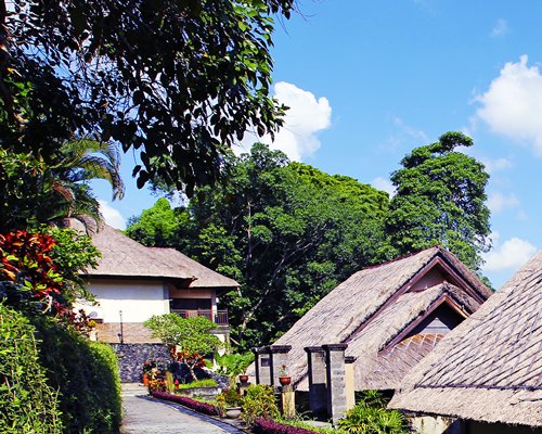 Exterior view of units with a pathway at Bali Masari Villas & Spa.