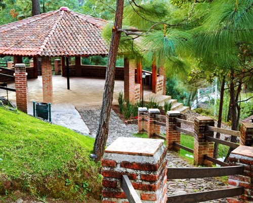 Scenic pathway leading to the outdoor patio.