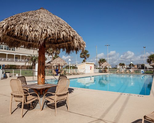 A signboard of Holiday Inn Club Vacations Galveston Seaside Resort.