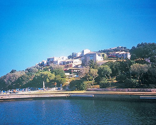 A view of the resort property alongside the waterfront.