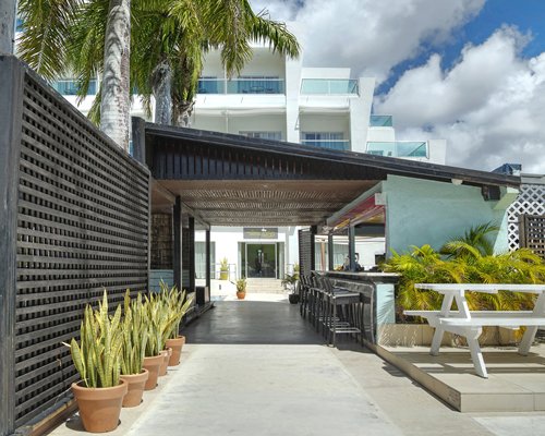 A scenic view of resort units.