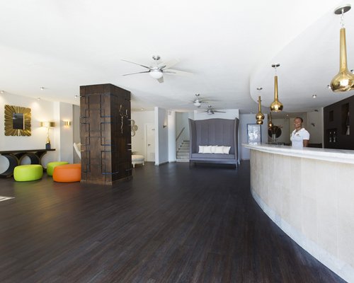 Reception and lounge area at South Beach Hotel.