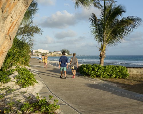 A view of path way alongside the sea at the resort.