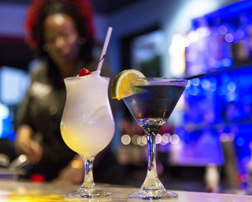 A view of mocktails on a table.
